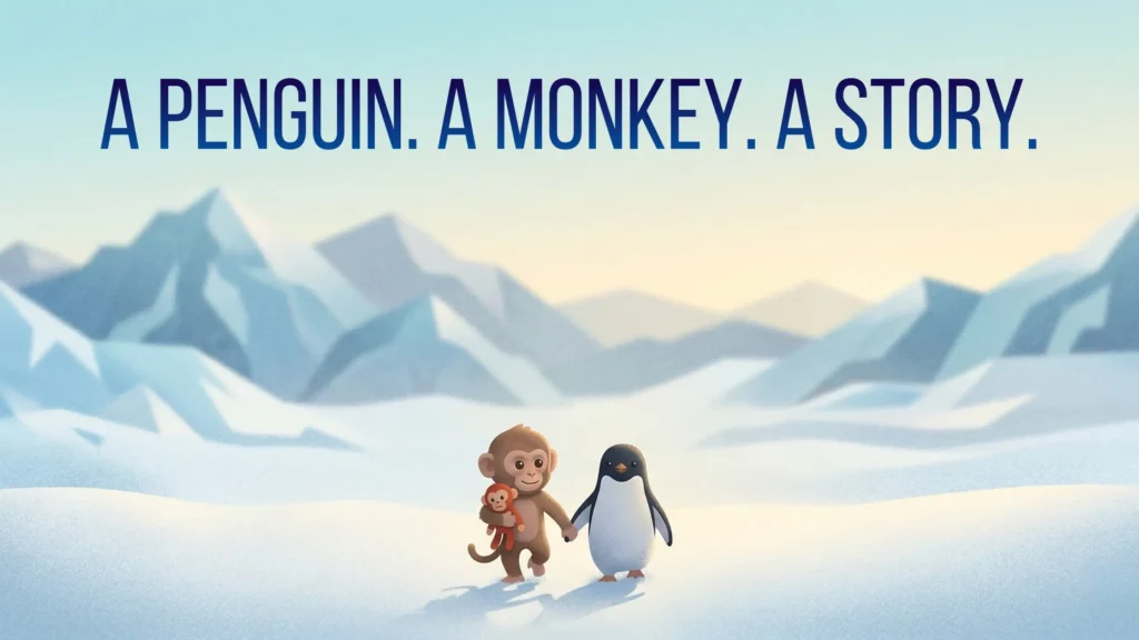 Blog cover with punch the monkey and nihilist penguin together