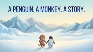 Blog cover with punch the monkey and nihilist penguin together